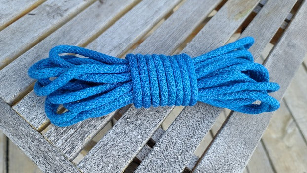 Blue solid braid cotton rope