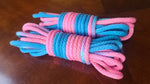 Pink/blue solid braid cotton rope
