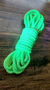 Neon green Blacklight reactive cotton 3ply rope