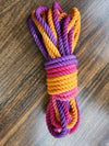 Purple/orange/pink cotton 3ply rope