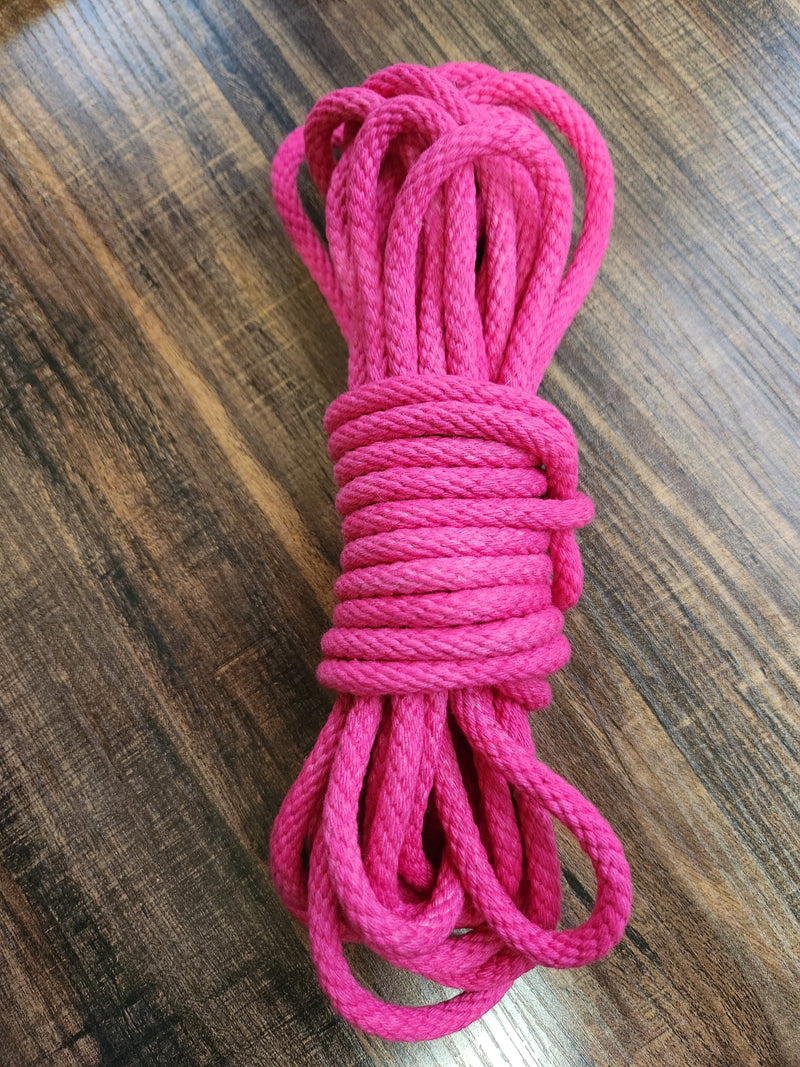 Pink solid braid cotton rope