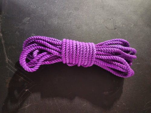Neon purple Blacklight reactive cotton 3ply rope
