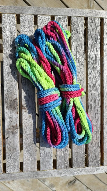 Red/blue/green cotton 3ply rope