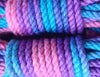 Blue/purple/pink jute shibari rope