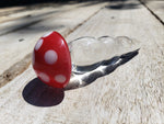 Mushroom cap glass dildo