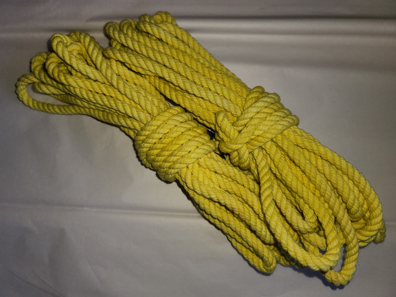Yellow cotton shibari rope