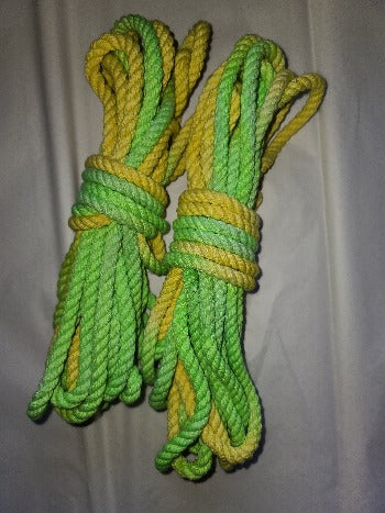 Neon green/yellow cotton 3ply rope