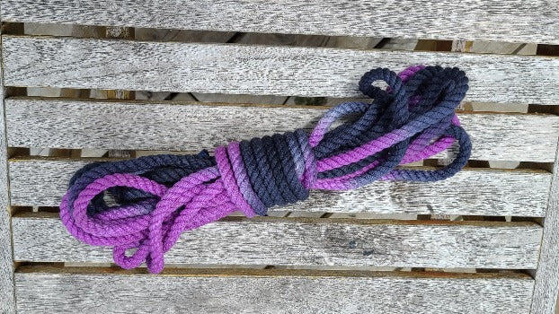 Purple/black cotton 3ply rope