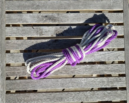 Purple/white cotton 3ply rope
