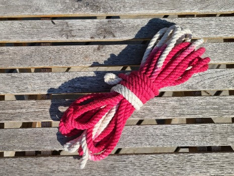 Red/white cotton 3ply rope