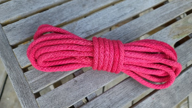 Red solid braid cotton rope