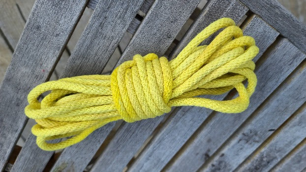 Yellow solid braid cotton rope