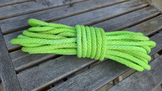 Green solid braid cotton rope