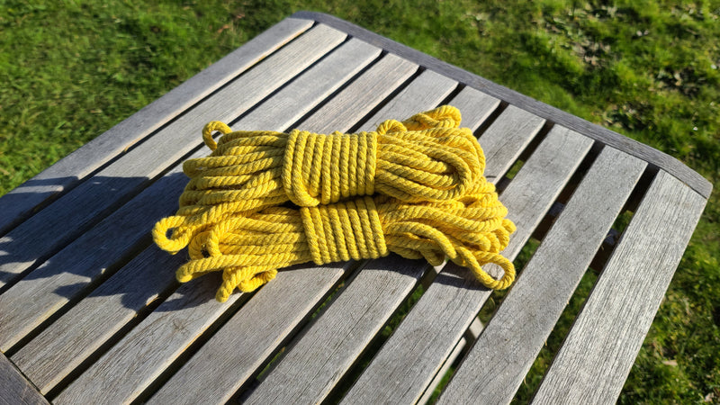 Thinner yellow cotton shibari rope – Ropeboundkitten