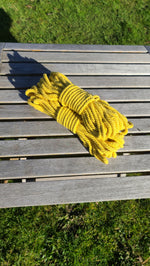 Thinner yellow cotton shibari rope
