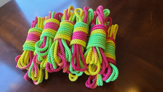 Red/yellow/green cotton 3ply rope