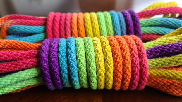 Rainbow solid braid cotton rope – Ropeboundkitten