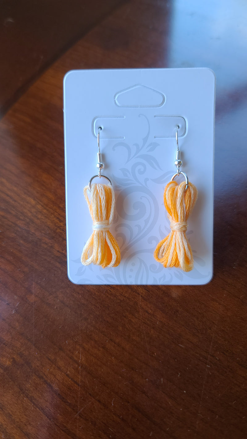 Peach/cream rope bundle earrings