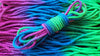 Blue/pink/neon green jute shibari rope