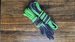 Neon green/black solid braid cotton rope
