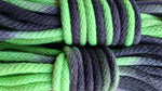 Neon green/black solid braid cotton rope
