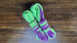 Neon green/purple solid braid cotton rope