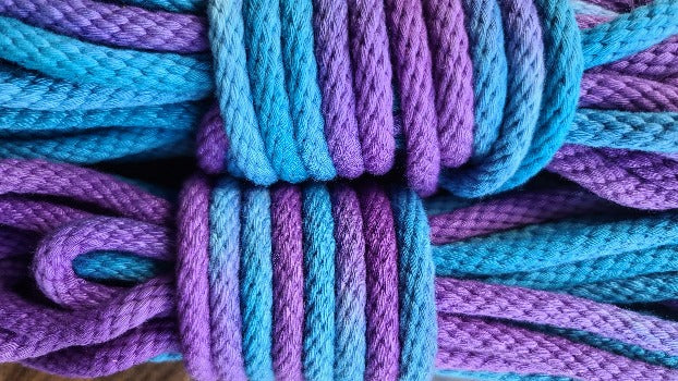 Purple/blue solid braid cotton rope