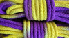 Purple/yellow solid braid cotton rope