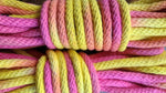 Pink/yellow solid braid cotton rope