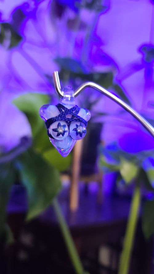 Blue lotus shibari chest pendant