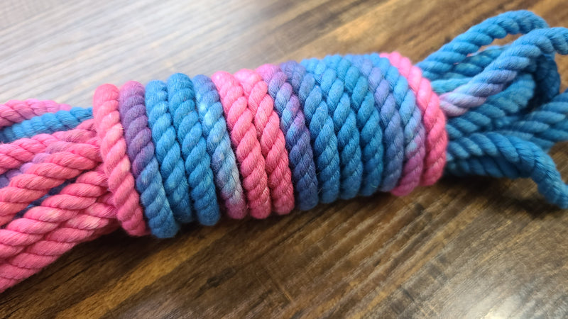 Pink/Teal cotton 3ply rope