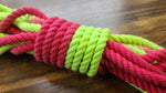 Red/neon greencotton 3ply rope