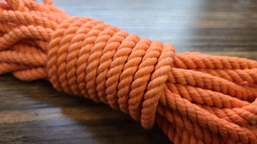 Orange cotton 3ply rope