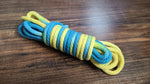 Blue/yellow solid braid cotton rope