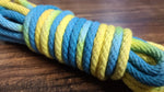 Blue/yellow solid braid cotton rope