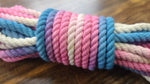 Pink/blue/white cotton 3ply rope
