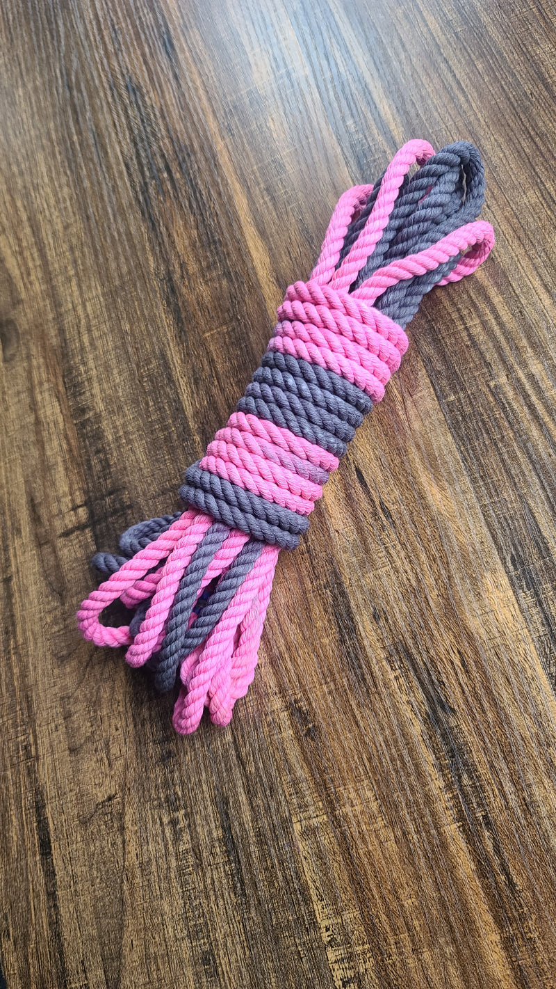 Pink Yarn Rope Pink/black cotton 3ply rope – Ropeboundkitten