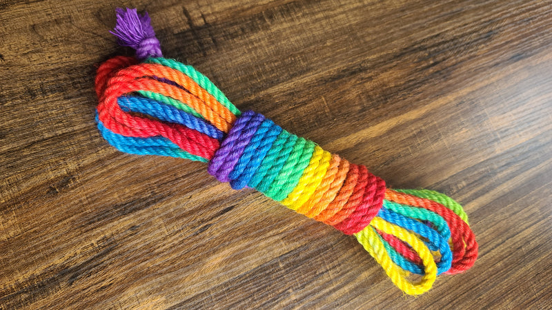 Rainbow jute shibari rope – Ropeboundkitten