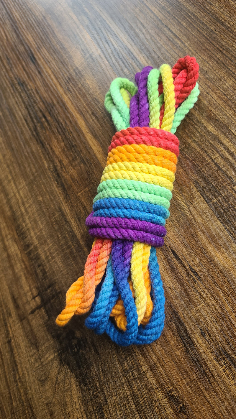 Rainbown Ropes Rainbow cotton 3ply rope – Ropeboundkitten