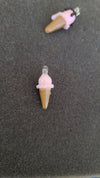 Pink ice cream cone necklace