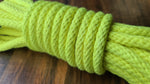 Neon yellow Blacklight reactive solid braid cotton rope