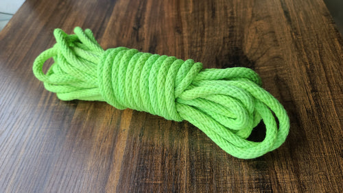 Neon green Blacklight reactive solid braid cotton rope