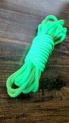 Neon green Blacklight reactive solid braid cotton rope