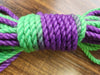 Purple/neon green jute shibari rope
