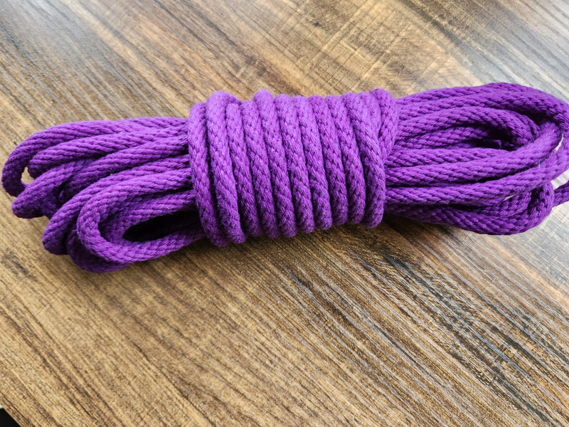 Purple solid braid cotton rope