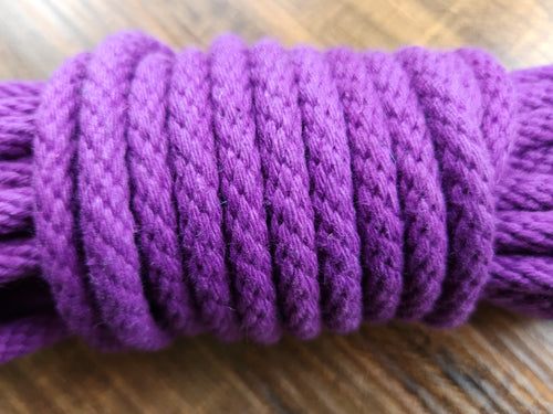 Purple solid braid cotton rope