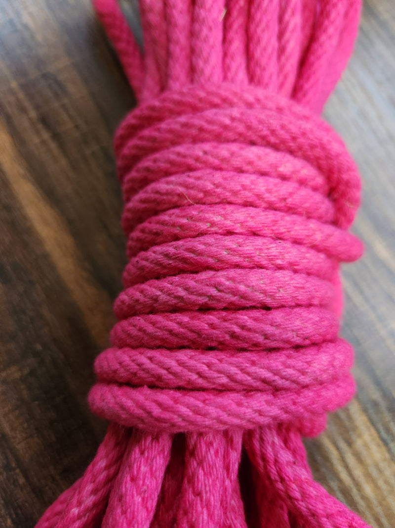 Pink solid braid cotton rope