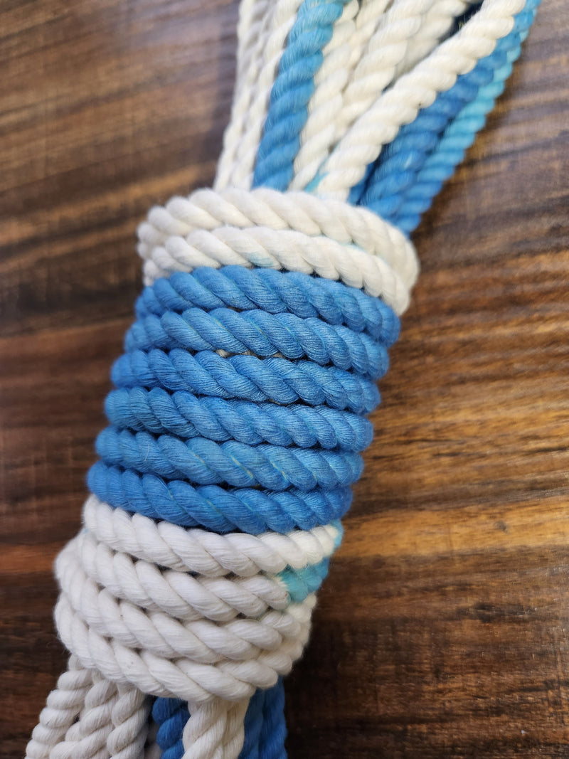 Blue/white cotton 3ply rope