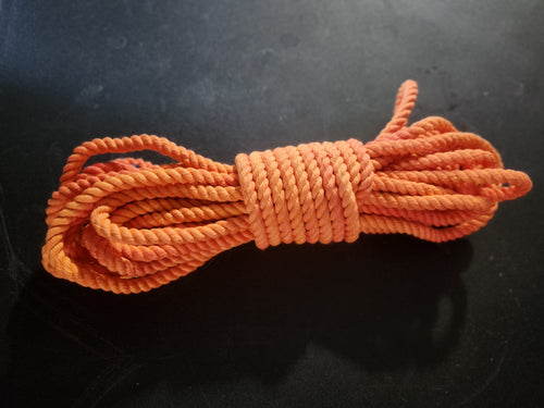 Neon Orange Blacklight reactive cotton 3ply rope