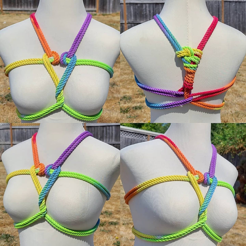 Rainbow cotton 3ply rope – Ropeboundkitten